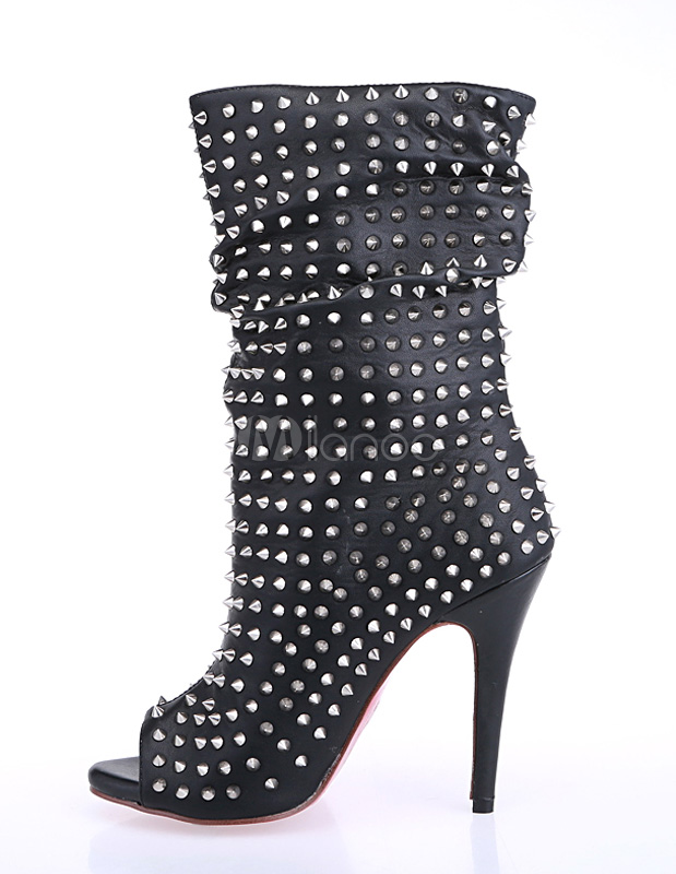 mid calf studded boots