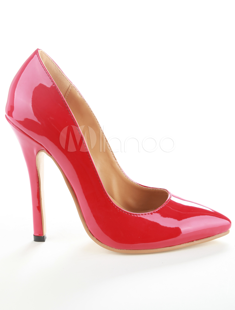 red pointed high heels