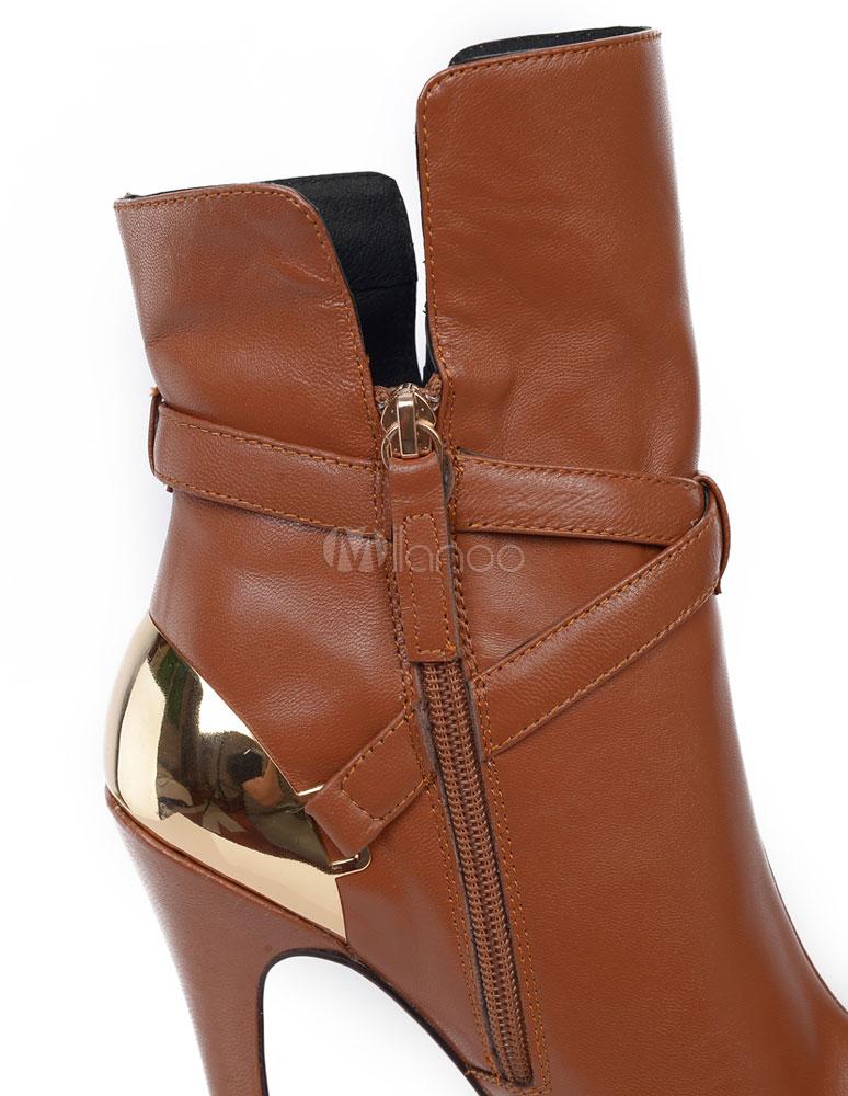 high heel sheepskin boots