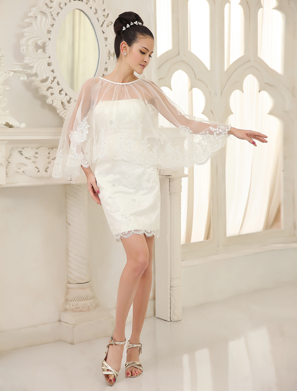 Short Strapless Beach Wedding Dresses