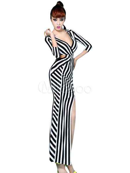 vestidos casuales largos rayas
