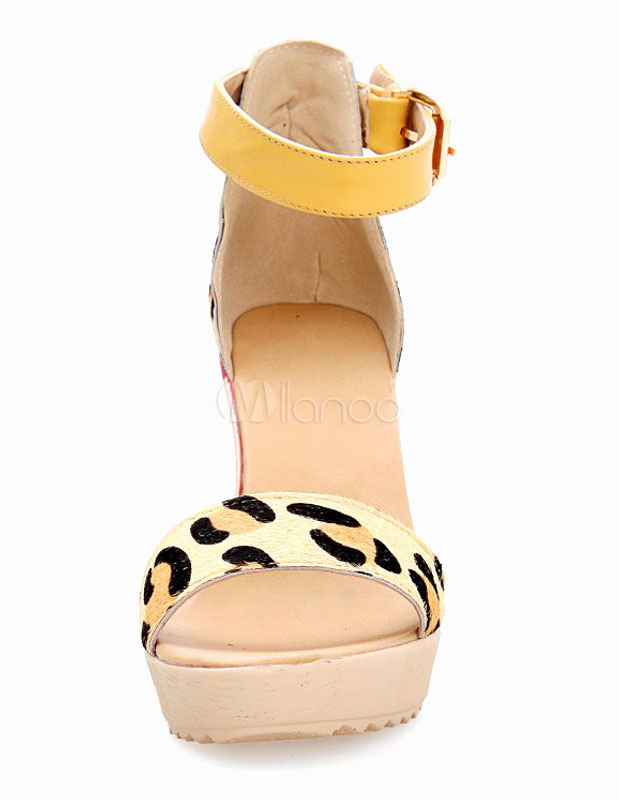 Multi-Color-Buttons-Leopard-Print-Open-Toe-Wedge-Sandals-for-Women ...