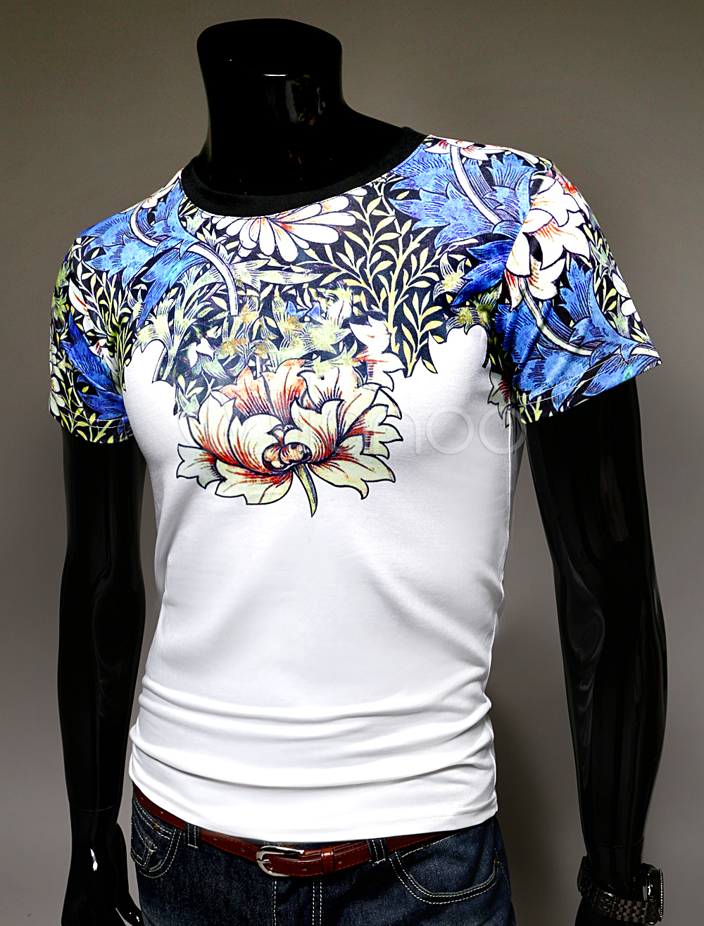 tee shirt homme imprimé fleuri