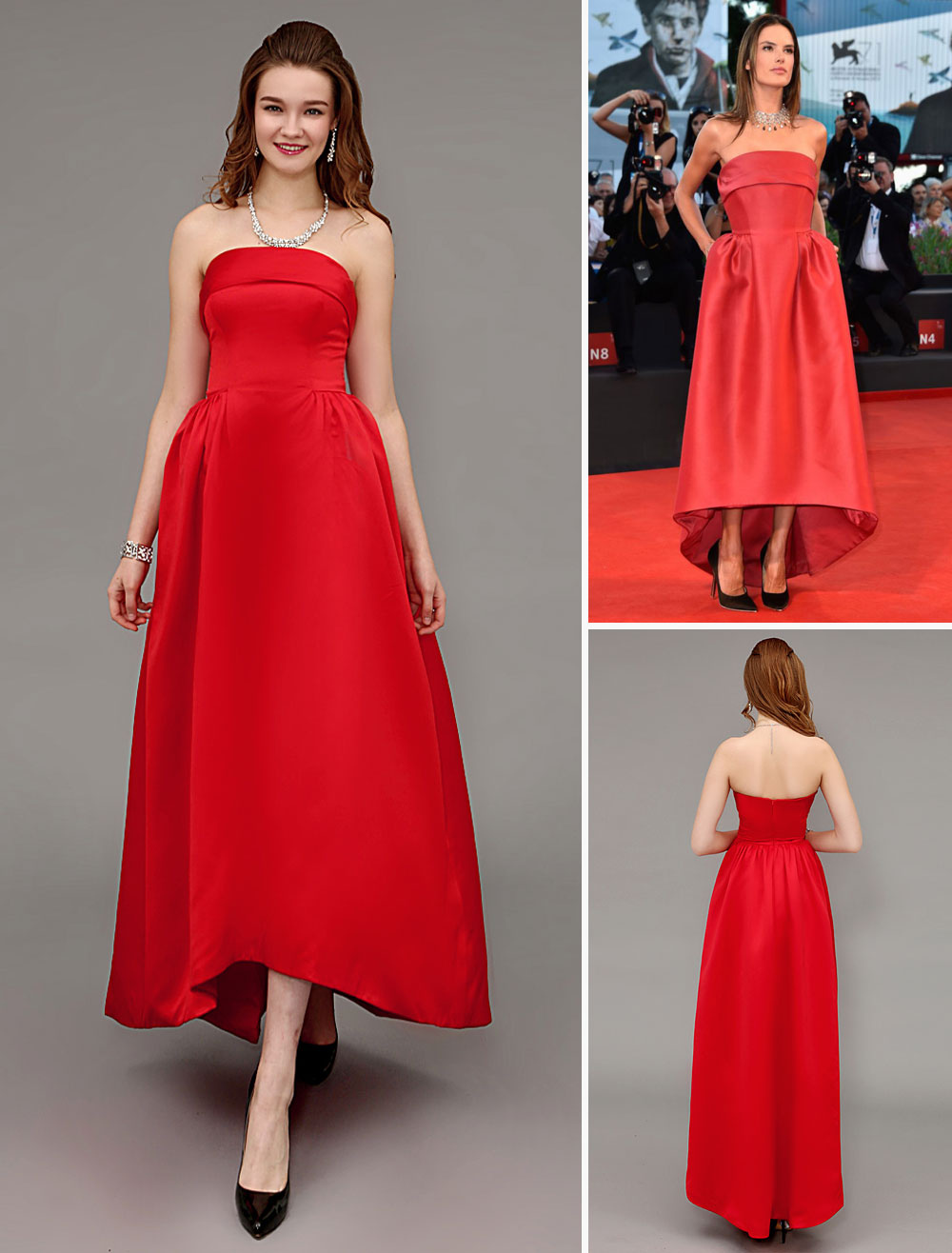 Red-Strapless-Floor-Length-Celebrity-Dress-with-A-Line-Satin-488601-4 ...