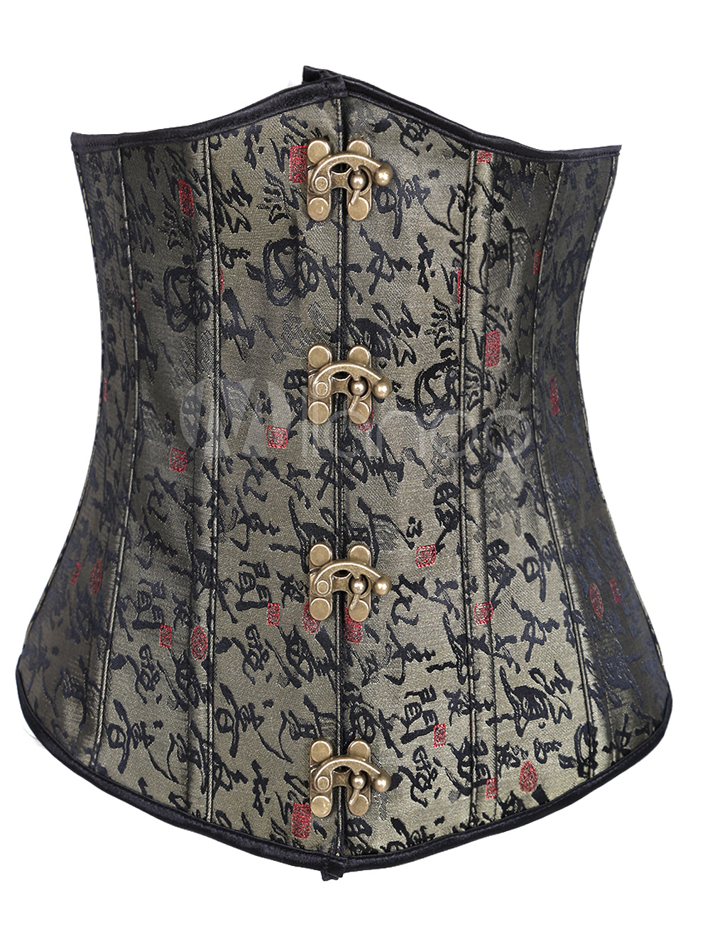 Sage Sexy Toggle Embroidery Underbust Steampunk Corset steampunk buy now online