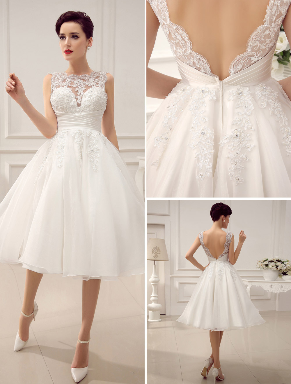 Short Ivory Wedding Dresses Cocktail Dresses 2016