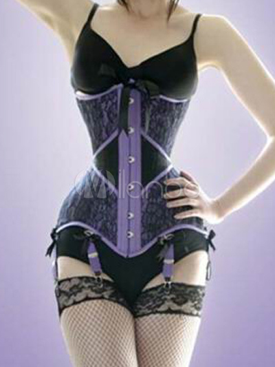 Purple Sexy Lace Cotton Women's Underbust Corset steampunk buy now online