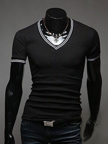 Long Sleeve Cotton Blend T-Shirt For Men (Men\\'s Clothing T-Shirts) photo