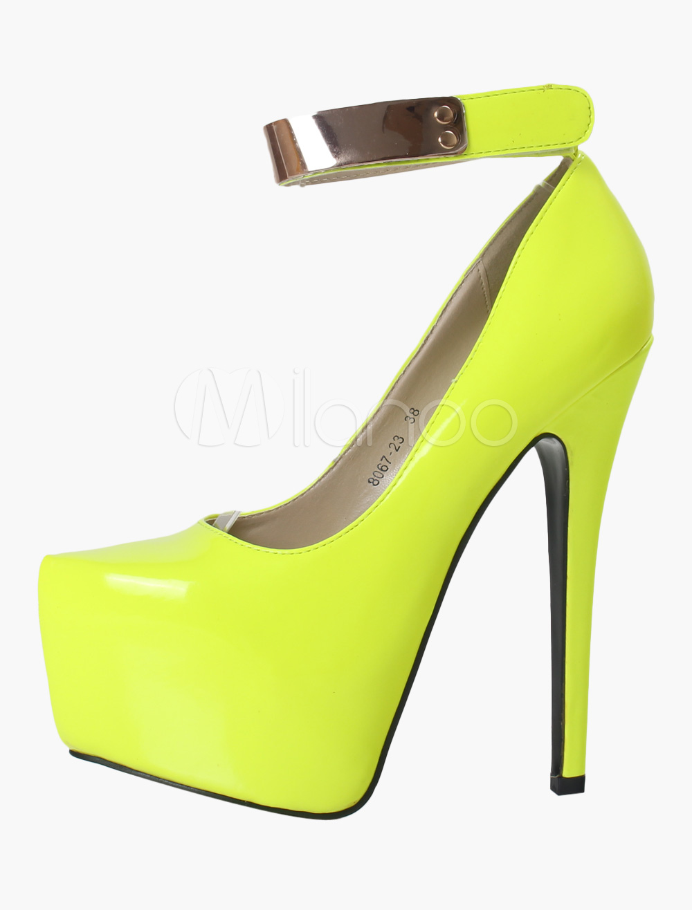 soulier talon haut yellow