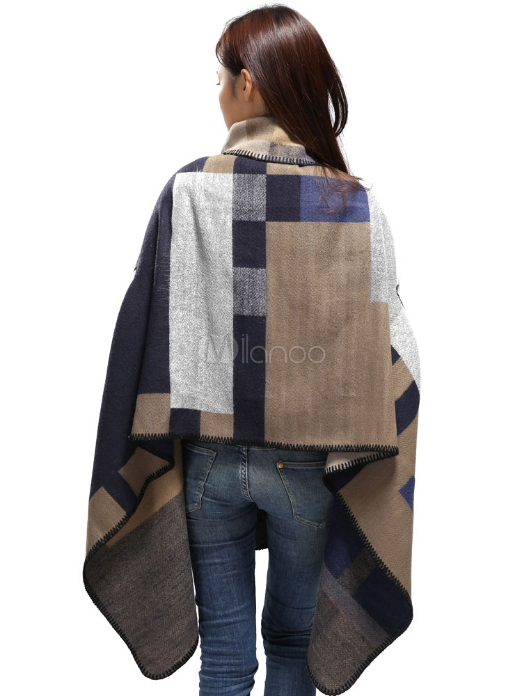 Decke poncho offene vordere cape mantel nähen milanoo.com