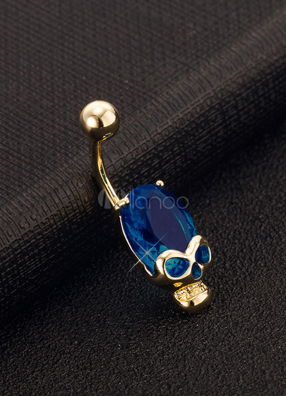 Belly Button Rings Copper Women's Skull Pattern Body ...