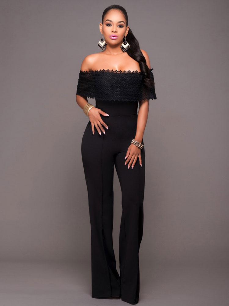 Long White Jumpsuit Women's Off The Shoulder Dressy Jumpsuit In Wide