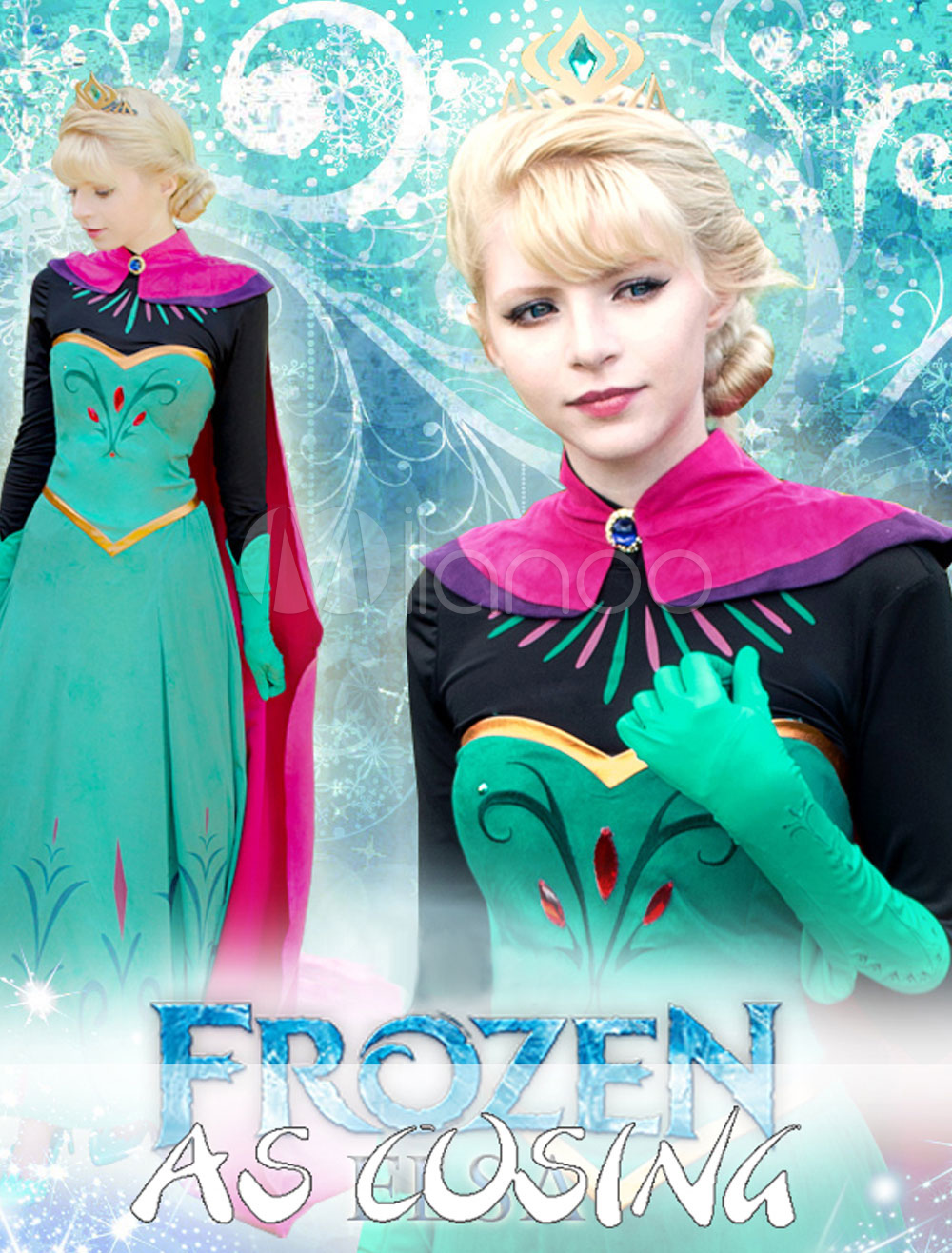 Frozen Elsa Halloween Cosplay Costume for Adults