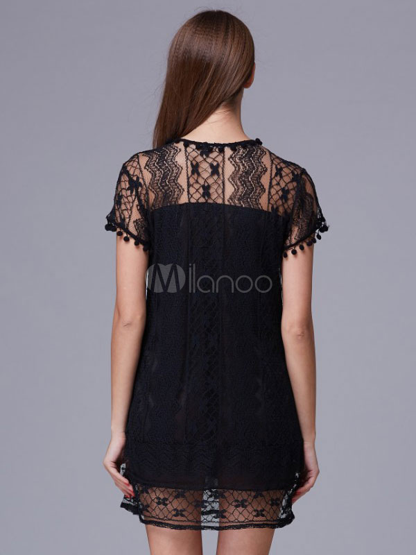 Sheer Lace White Summer Dress for Women