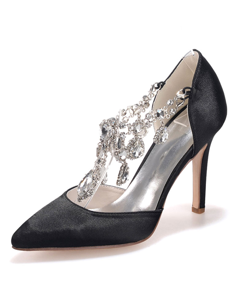 ivory satin pointed heels