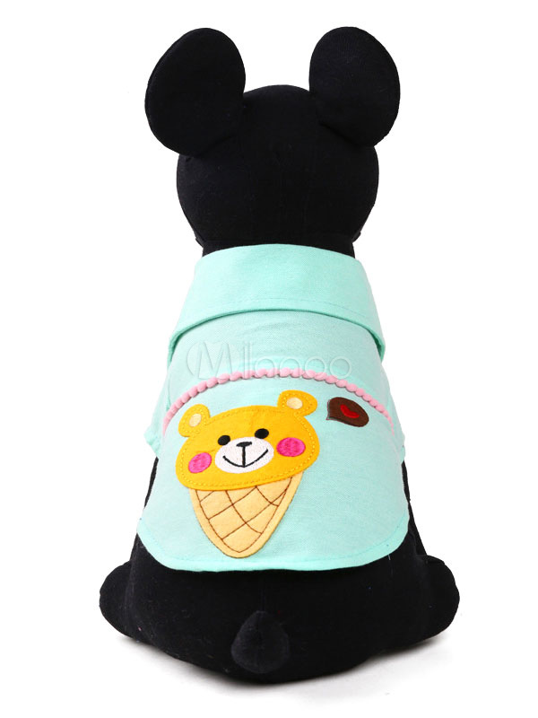 Blue Dog Shirt Two Leg Ice Cream Printed Cotton Pet Clothes For Spring And Summer Halloween (Costumes) photo