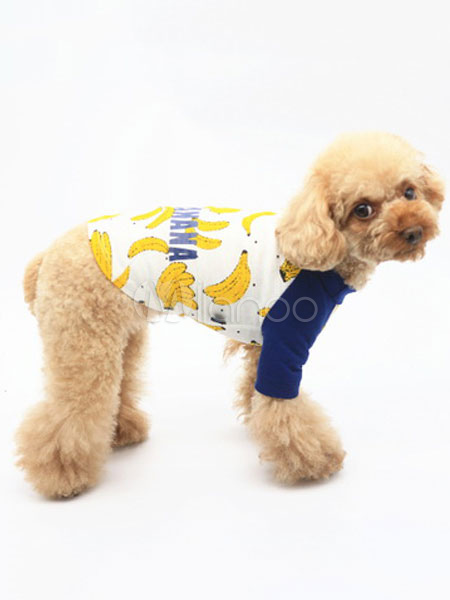 Dog Clothes T Shirt Yellow Banana Printed Dog Clothing Halloween (Costumes Pet Clothes) photo