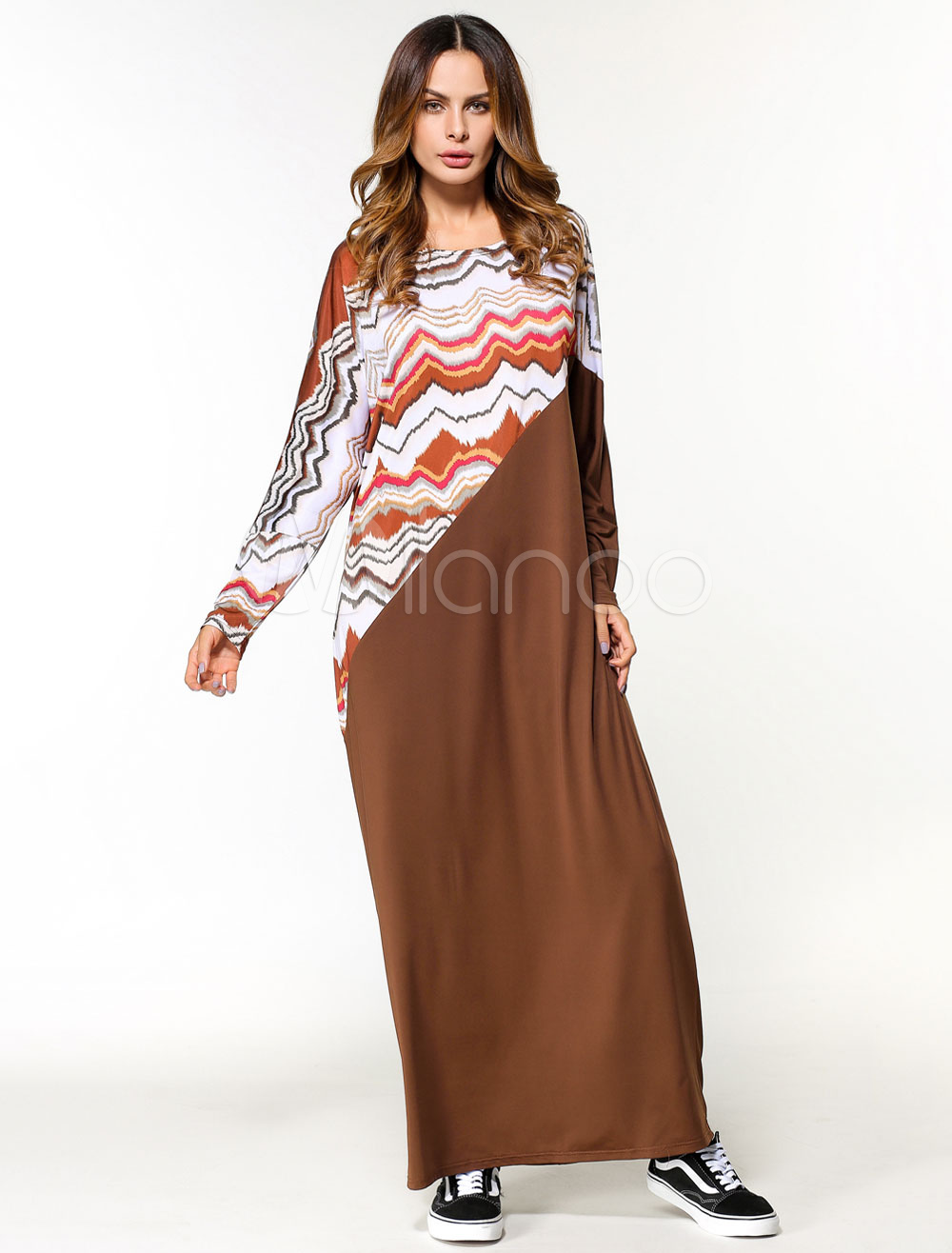 Women Kaftan Dress Long Sleeve Ethnic Batwing Oversized Jalabiya Dress (Women\\'s Clothing Arabian Clothing) photo
