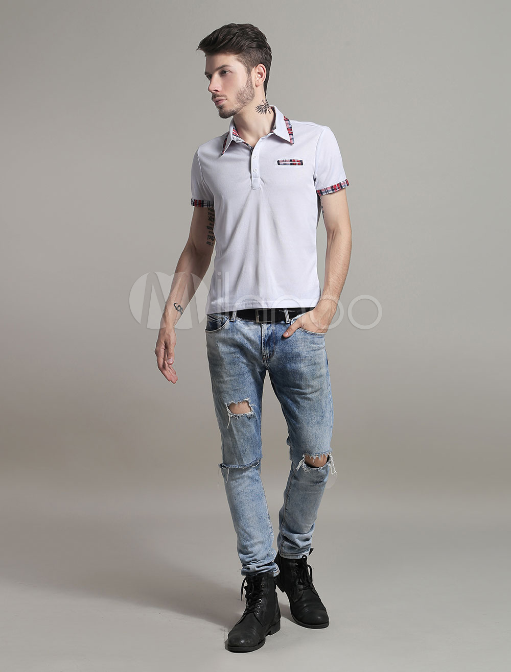 Fashion Cotton Short Sleeves Mens Polo Shirt (Men\\'s Clothing Polo Shirts) photo