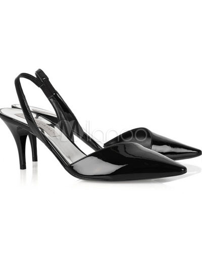 Dressy Shoes  Women on Formal Black Pu High Heel Office Shoes For Women   Milanoo Com