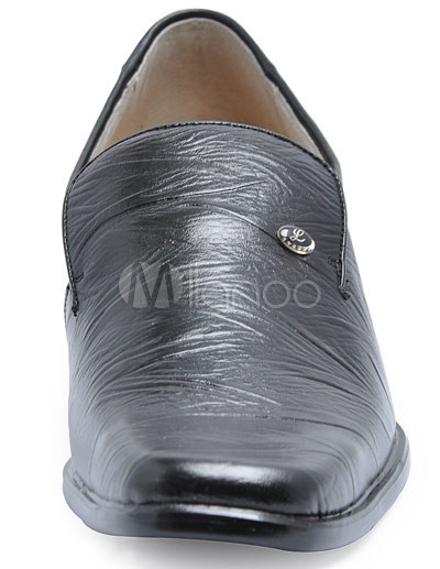 Elevator Shoes   on Black Cow Leather Pvc Sole Men S Elevator Shoes   Milanoo Com