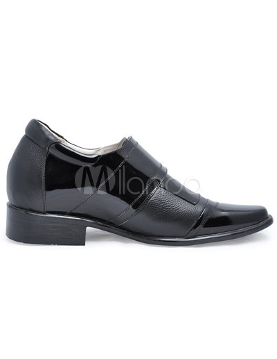 Elevator Shoes on Pointed Toe Cow Leather Pvc Sole Men S Elevator Shoes Milanoo Com
