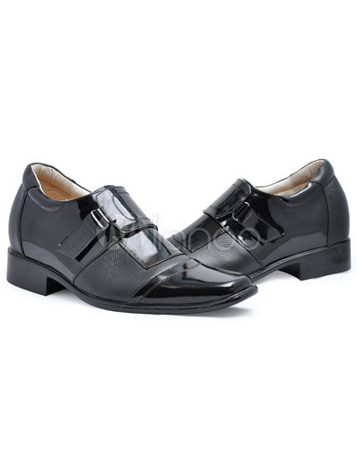 Elevator Shoes on Pointed Toe Cow Leather Pvc Sole Men S Elevator Shoes Milanoo Com