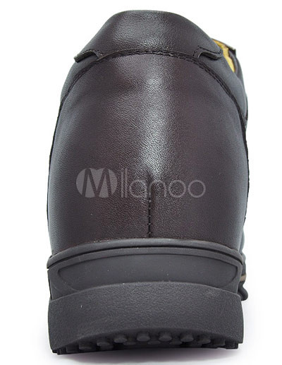 Elevator Shoes on Cow Leather Lace Up Rubber Sole Elevator Shoes For Men Milanoo Com
