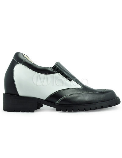 Elevator Shoes   on Black Cow Leather Rubber Sole Men S Elevator Shoes   Milanoo Com