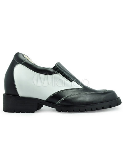 Elevator Shoes on Black Cow Leather Rubber Sole Men S Elevator Shoes Milanoo Com