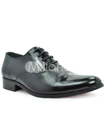 Dressy Black Flat Shoes on Formal Black Cow Leather Pu Sole Men   S Dress Shoes