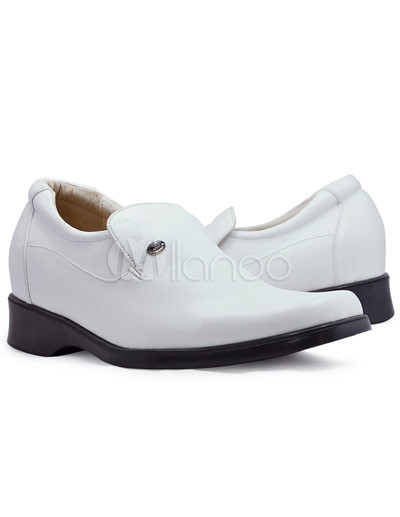 Grooms Shoes on Cow Leather Pvc Sole Men S Height Increasing Shoes   Milanoo Com