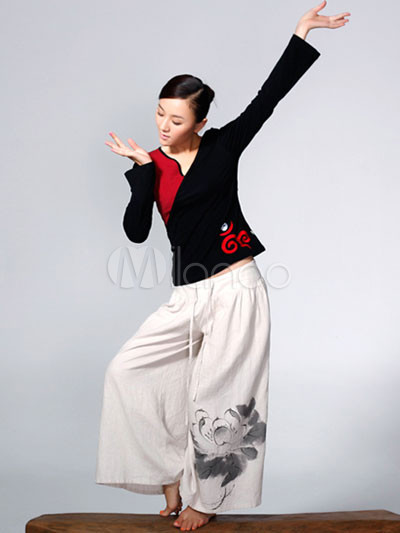 Black Apricot Long Sleeves Womens Yoga Clothing