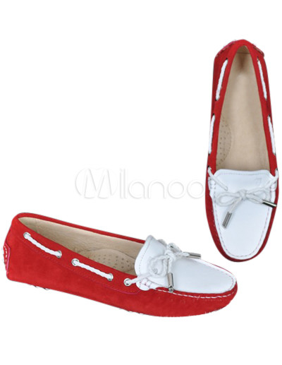 Womenboat Shoes on Sweet Sheepskin Gum Rubber Sole Bow Women S Boat Shoes Milanoo Com