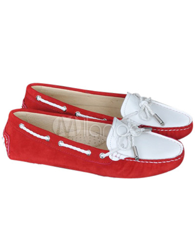 Womenboat Shoes on Sweet Sheepskin Gum Rubber Sole Bow Women S Boat Shoes Milanoo Com