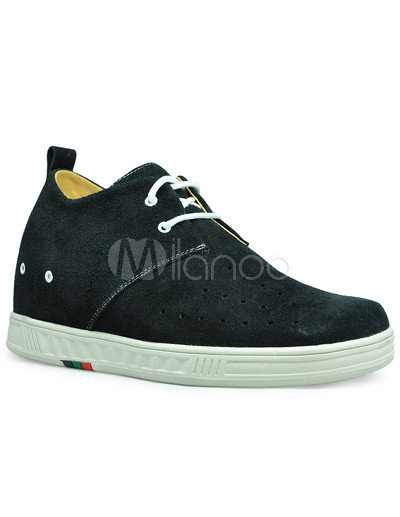Elevator Shoes on Suede Lace Up Pigskin Lining Men S Elevator Shoes Milanoo Com