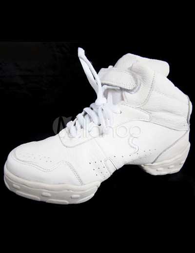 Lace Ballet Shoes on White Cow Leather Rubber Sole Lace Up Jazz Shoes Milanoo Com