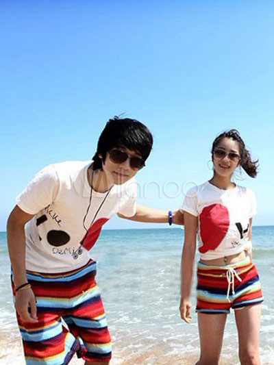 red stripe shorts