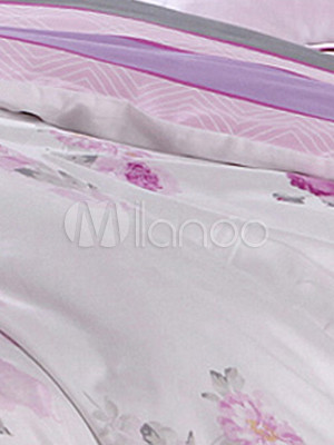 White Elegant Bedding on White Elegant Floral 4 Piece Cotton Bedding Set Milanoo Com
