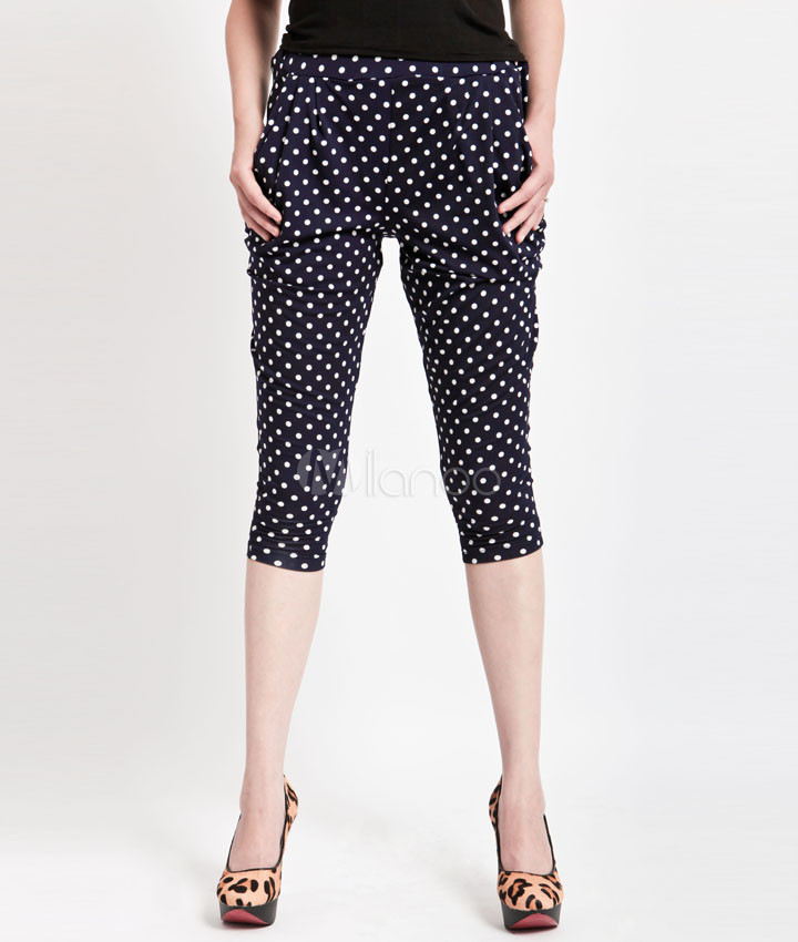 blue polka dot pants