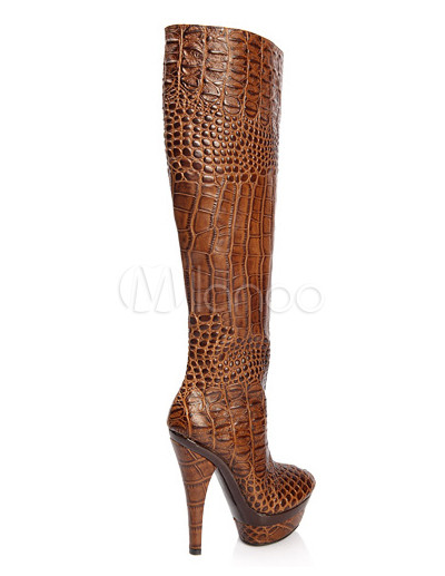 black snake print heeled boots