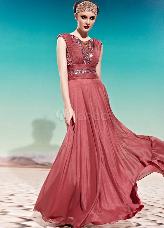 fuchsia sequin gown