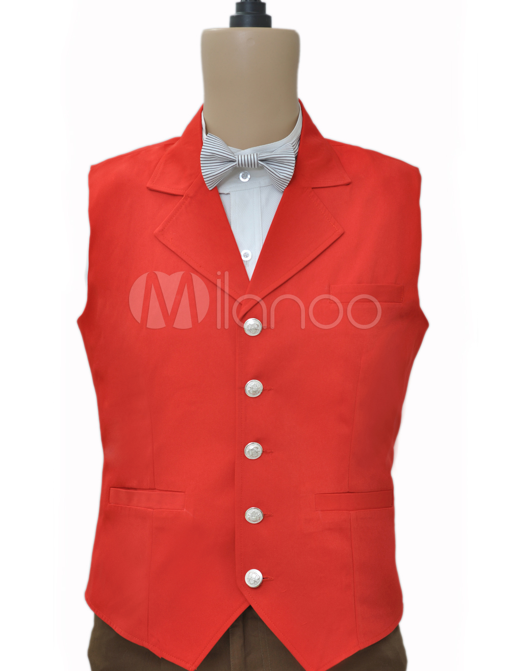 Unique Red Single Breasted Steampunk Waistcoat Buy Online