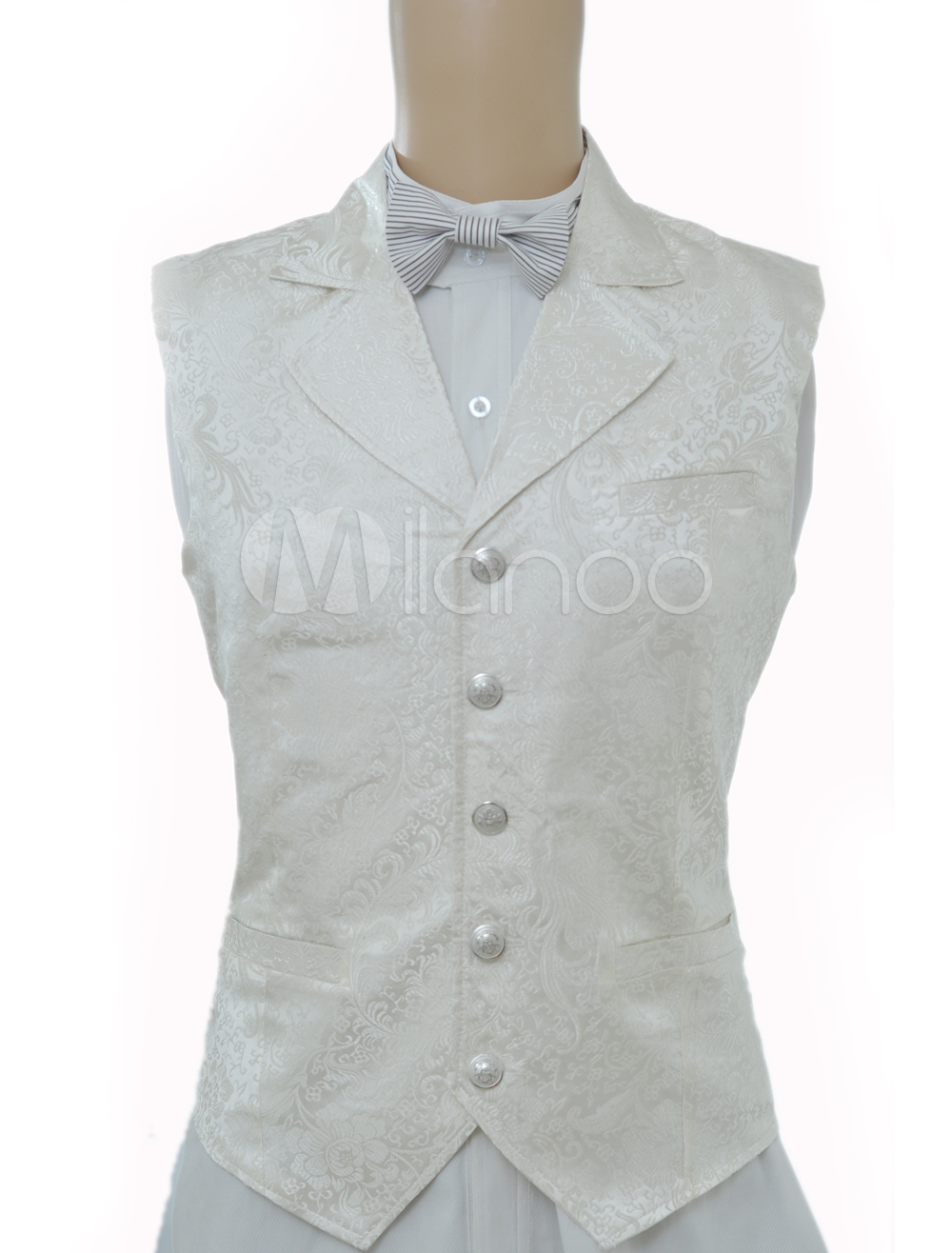 Gentle White Jacquard Cloth Steampunk Waistcoat steampunk buy now online