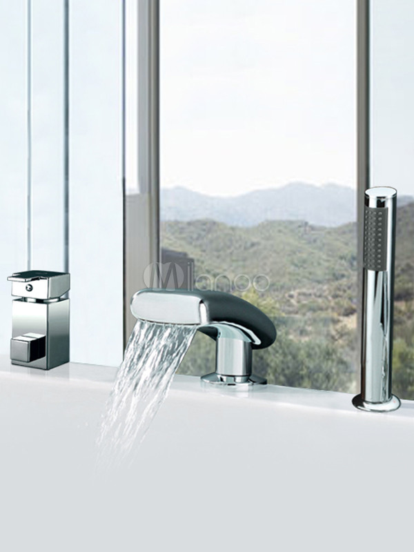 Great Waterfall Bathtub Faucets With Hand Shower Leemm