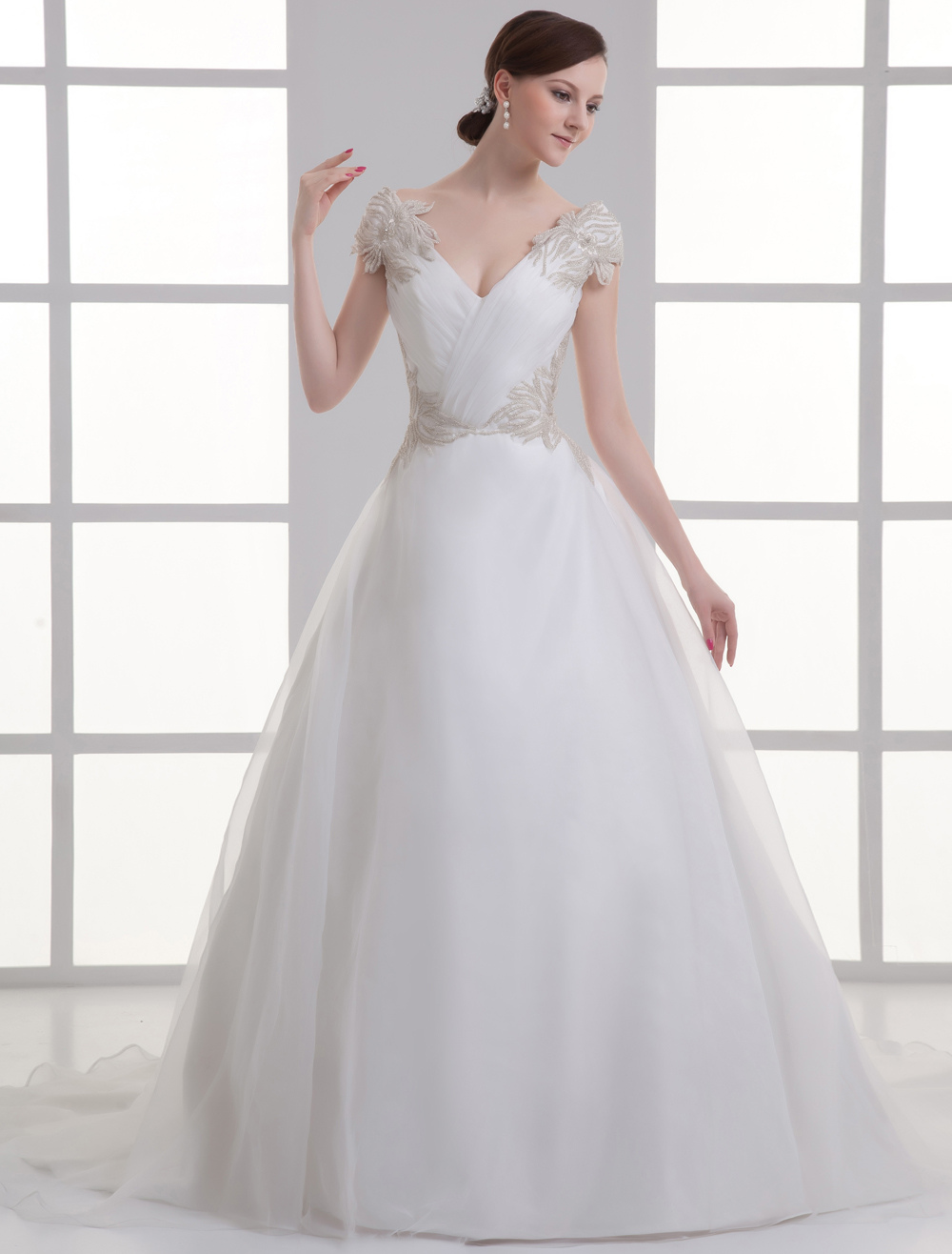 Vestido de novia de organza Vestido de novia de organza