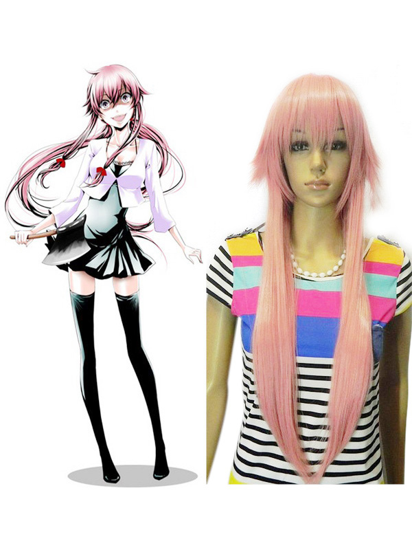 cosplay the future diary gasai yuno smoke pink striaght long
