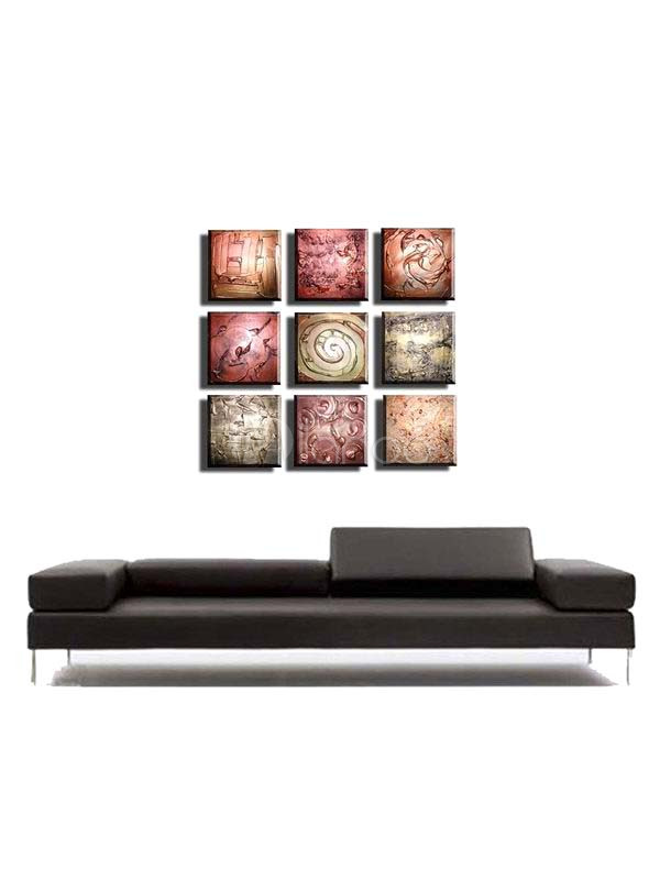Unique Canvas Handmade Abstract Painting Set Of 9 Wikizio