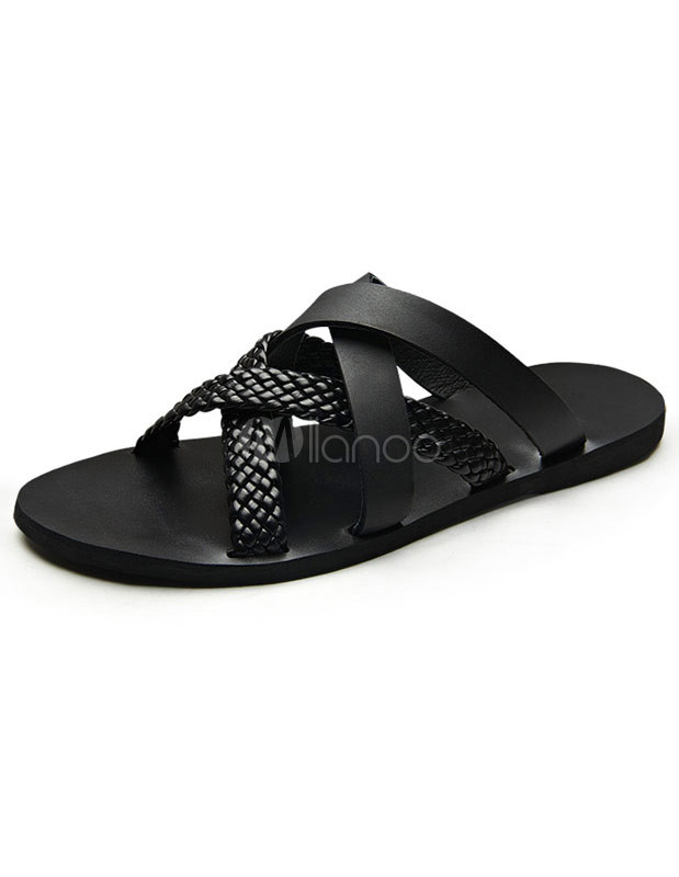 mens black strap sandals