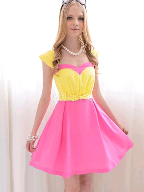 pink and yellow outfit
